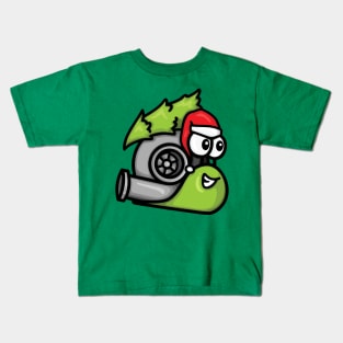 Turbo Snail - Christmas Tree Hauler (Green) Kids T-Shirt